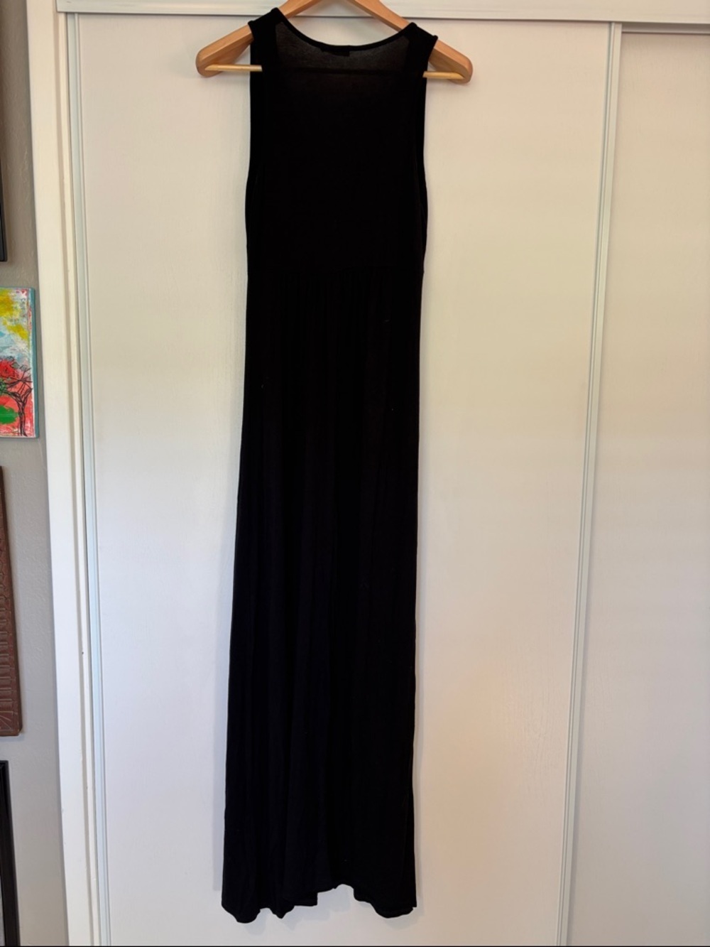 Minimalist Travel Maxi Dress Size Medium Loveappella Black Jersey Timeless Basic - Picture 4 of 9